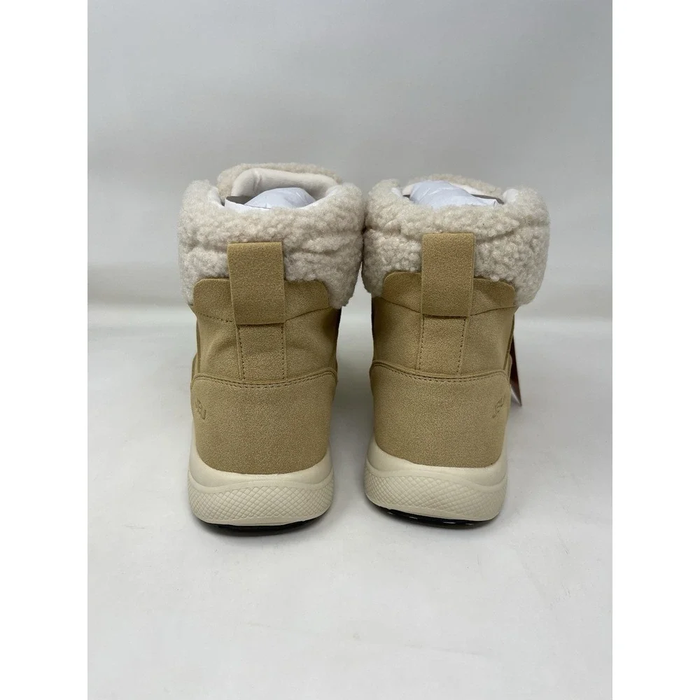 JBU Freeze Faux Fur Winter Boots Women's Size 8M Tan NEW All Terra Traction New*